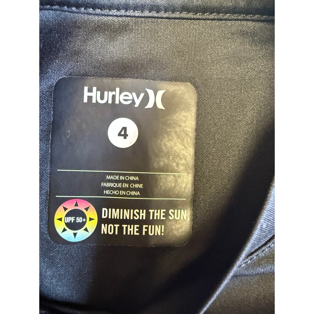 hurley long sleeve surf tee spf 50 boys size 4 - Picture 3 of 4